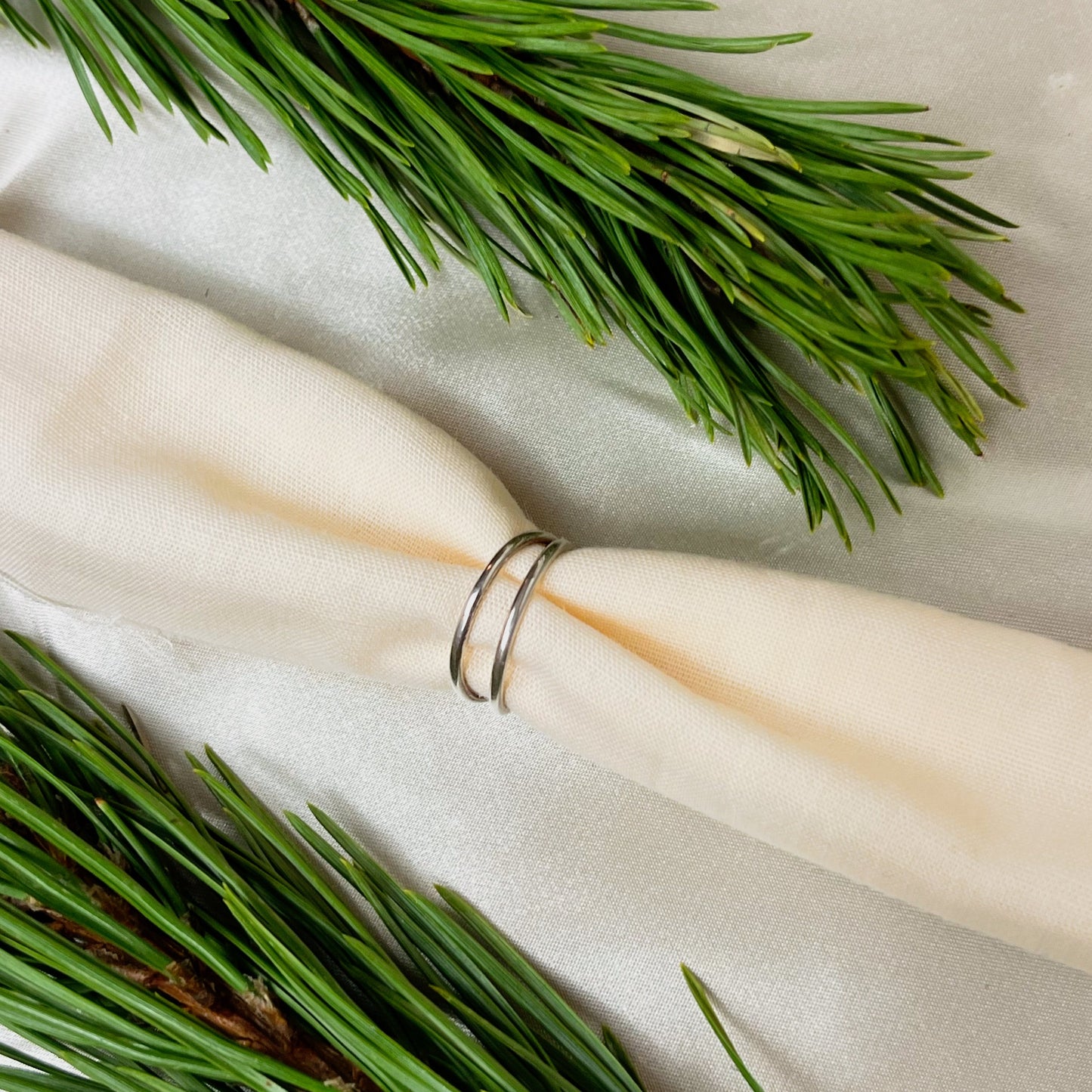 Double Looped Silver Ring
