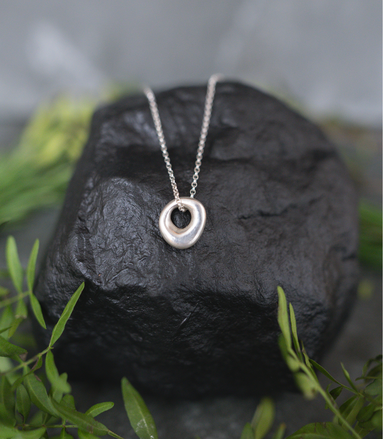 Silver Hag Stone Inspired Necklace