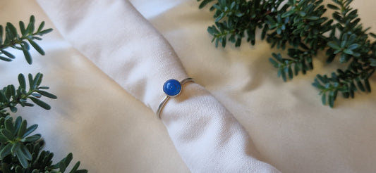 Blue Sea Agate Silver Ring