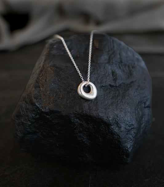 Silver Hag Stone Inspired Necklace