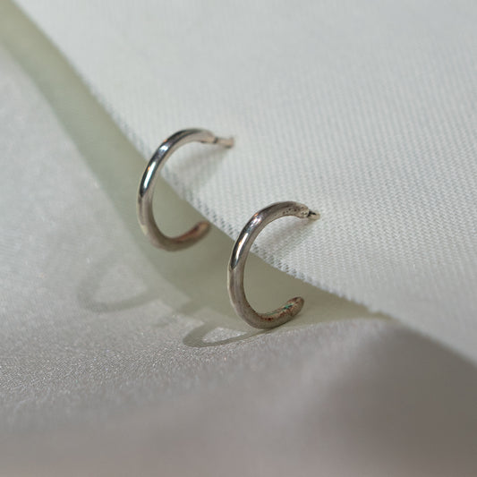 Silver Half Loop Earrings