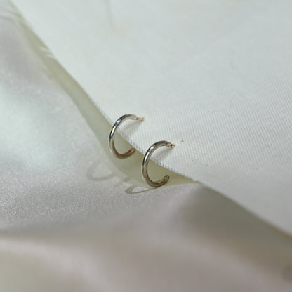 Silver Half Loop Earrings