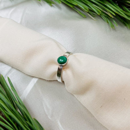 Malachite Moss Silver Ring