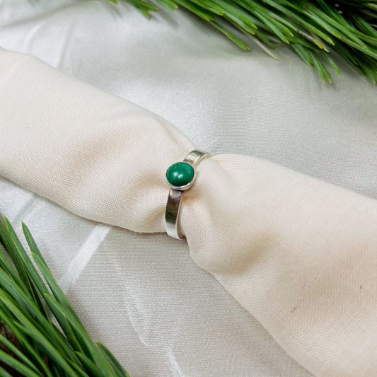 Malachite Moss Silver Ring