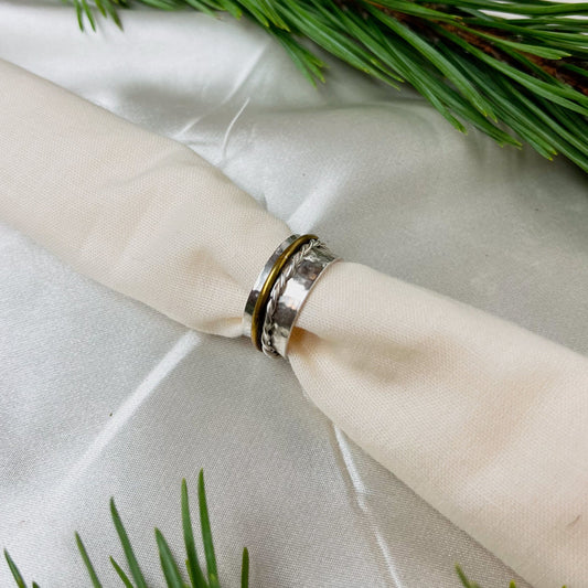 Silver and Bronze Spinner Ring