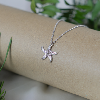 Silver Starfish Inspired Necklace